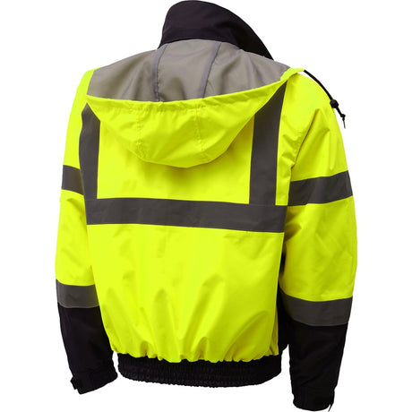 Hi Vis Waterproof 3-in-1 Bomber Jacket with Ripstop Bottom, Class 3