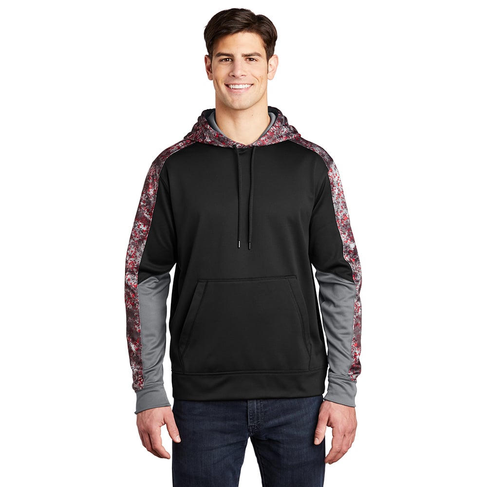 Sport-Tek ST231 Sport-Wick Mineral Freeze Colorblock Hooded Pullover