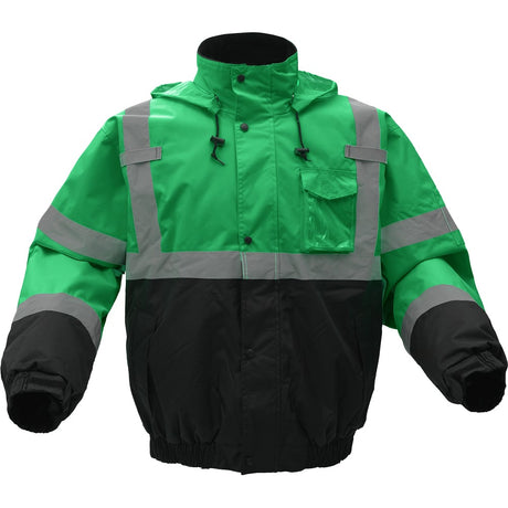 Non-ANSI Waterproof Quilted Bomber Jacket with Black Bottom