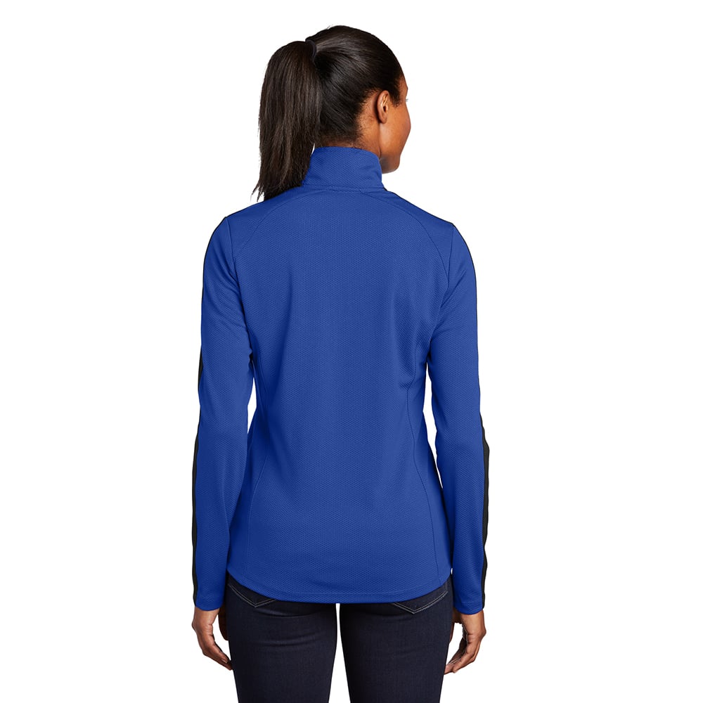 Sport-Tek LST861 Sport-Wick Textured Women's Contrast 1/4-Zip Pullover