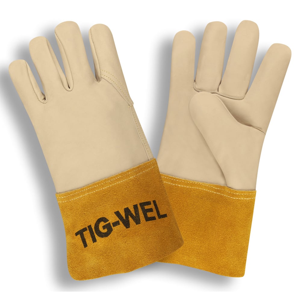 Tig-Wel™ Premium Cowhide Mig/Tig Welders Glove with Gauntlet Cuff, 1 dozen (12 pairs)