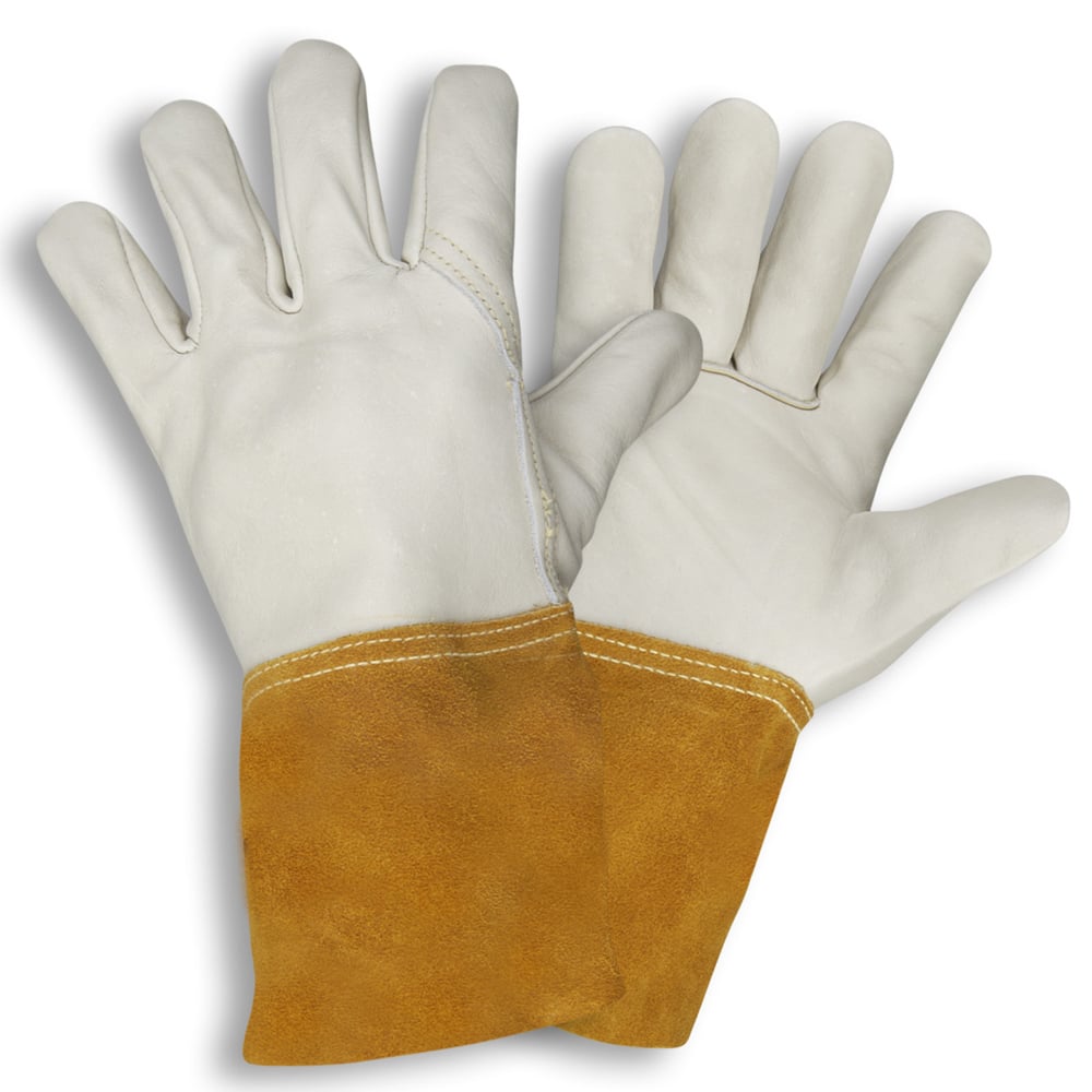 COR-8135 Grain Cowhide Mig/Tig Welders Glove/Gauntlet Cuff, 1 dozen (12 pairs)