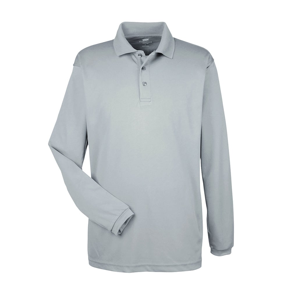 UltraClub Cool & Dry 8210LS Long-Sleeve Mesh® Piqué Polo