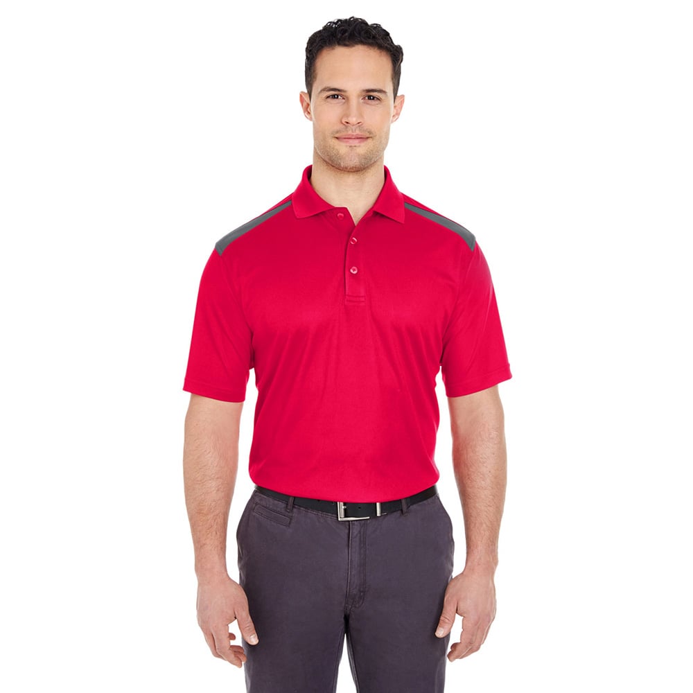 UltraClub Cool & Dry 8215 Two-Tone Mesh Piqué Polo