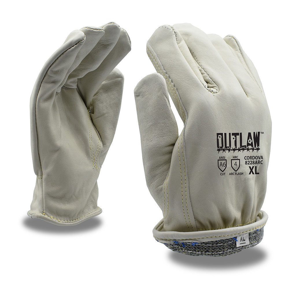 Outlaw Arc™ Cowhide Drivers Glove + Aramid/Synthetic Fiber Knit Shell, 1 dozen (12 pairs)