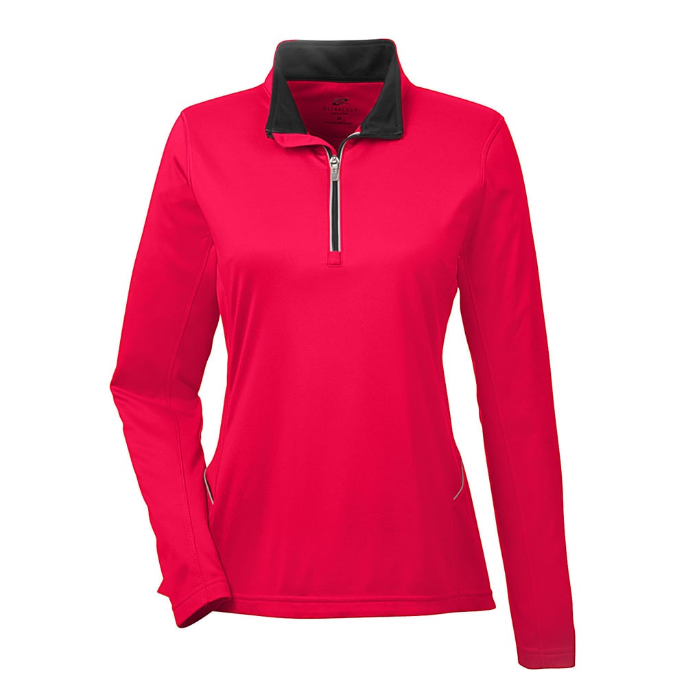 UltraClub Cool & Dry 8230L Ladies' Sport Quarter-Zip Pullover