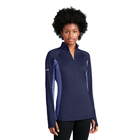 Sport-Tek LST854 Sport-Wick Stretch Women's Contrast Half-Zip Pullover