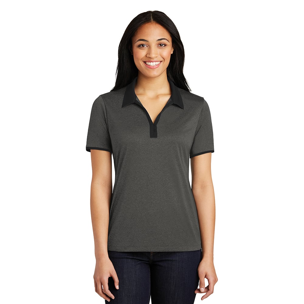 Sport-Tek LST667 Contender Women's Contrast Heather Polo