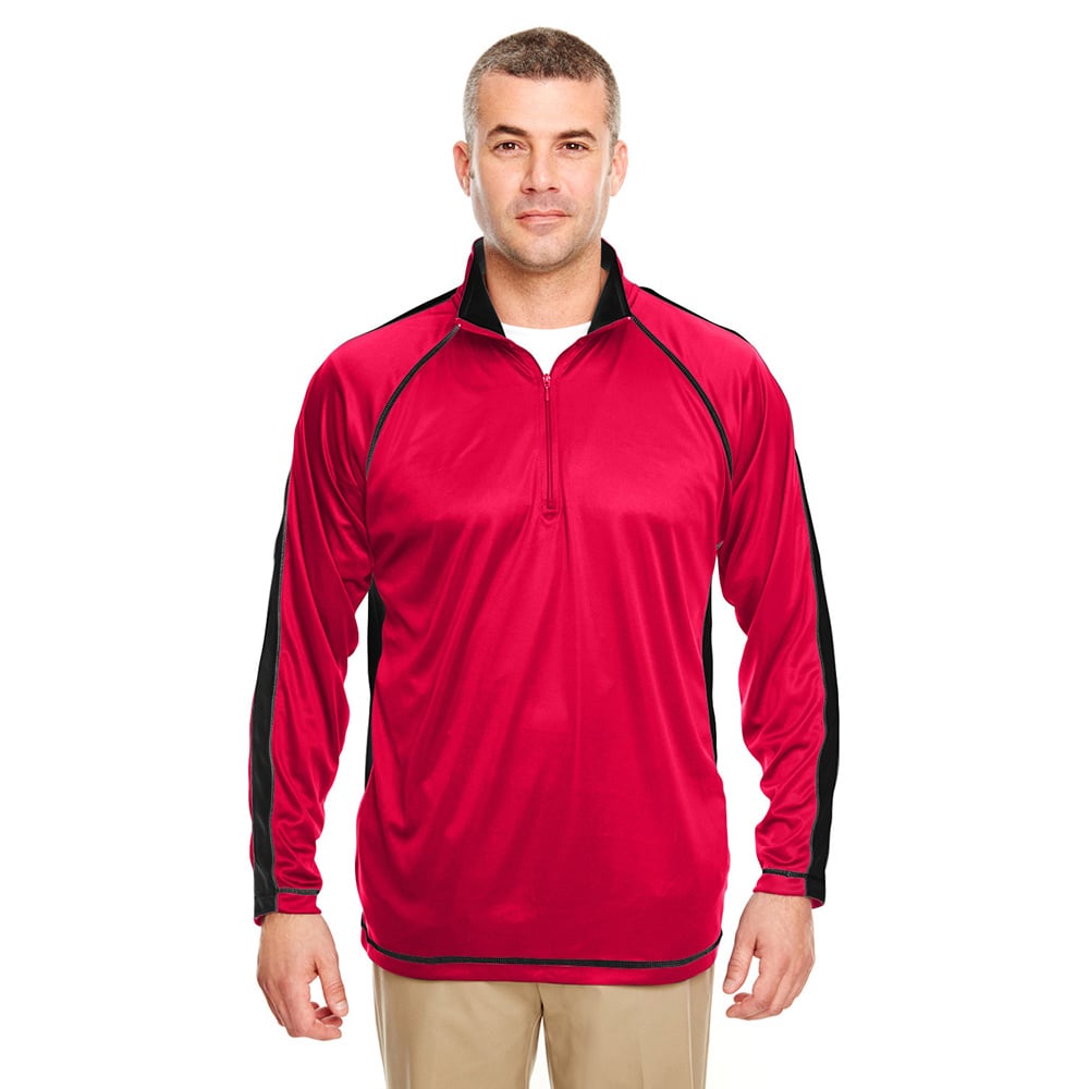 UltraClub Cool & Dry 8398 Men's 1/4 Zip Pullover with Sleeve Panels