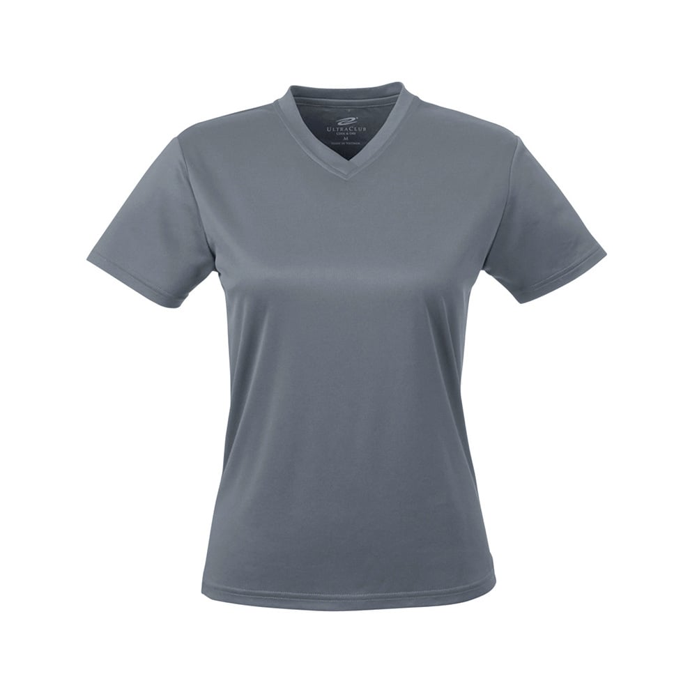 UltraClub Cool & Dry 8400L Ladies' Sport V-Neck T-Shirt