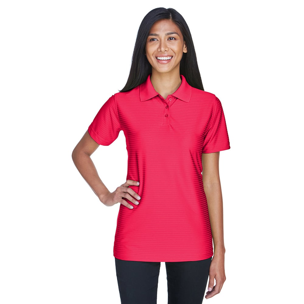 UltraClub Cool & Dry 8413L Ladies' Performance Polo with Tonal Stripes