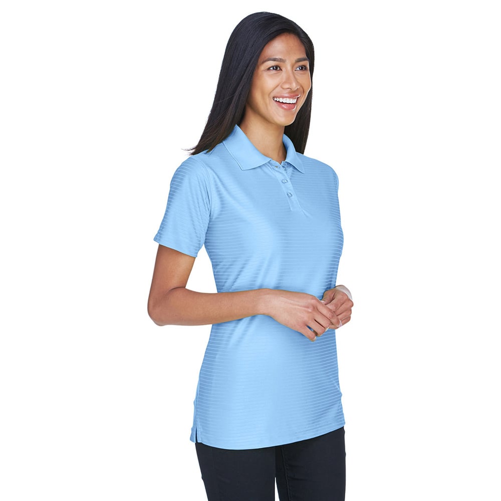 UltraClub Cool & Dry 8413L Ladies' Performance Polo with Tonal Stripes