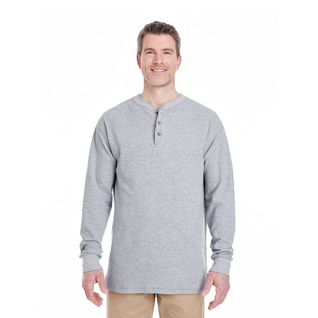 UltraClub 8456 Long-Sleeve Mini Thermal Henley T-Shirt