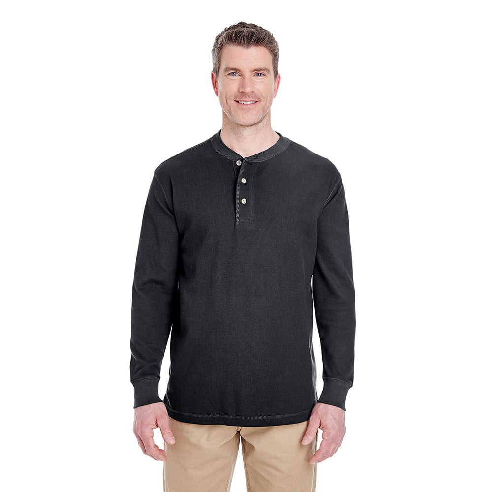 UltraClub 8456 Long-Sleeve Mini Thermal Henley T-Shirt