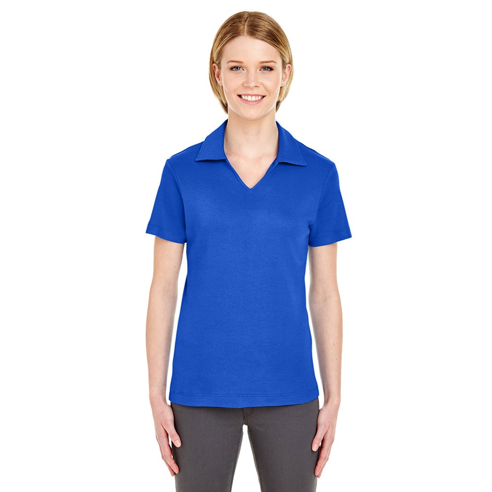 UltraClub 8507 Ladies' Egyptian Interlock V-Neck Polo