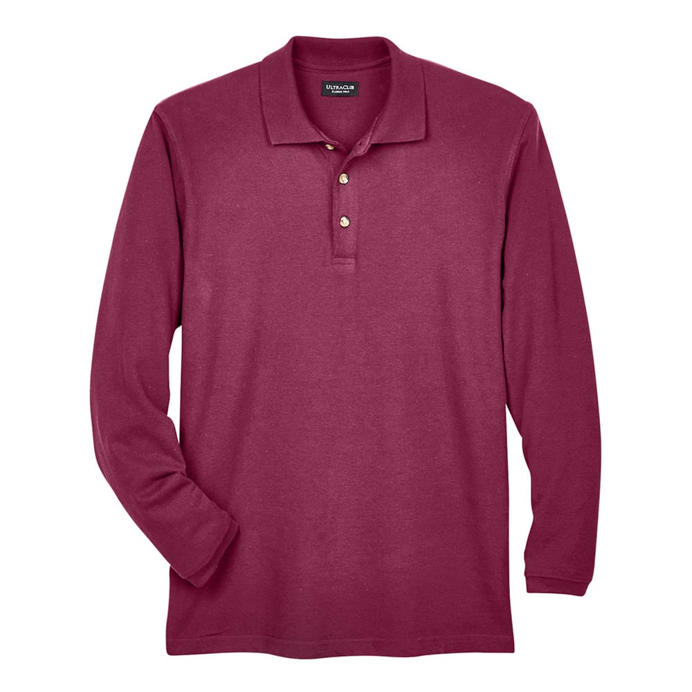 UltraClub 8532 Men's  Classic Long-Sleeve Piqué Polo