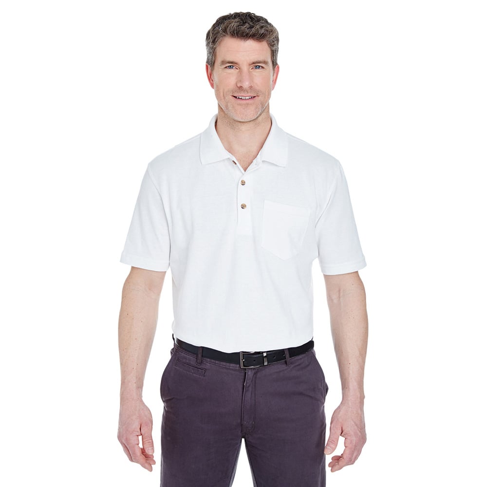 UltraClub 8534 Men's  Classic Piqué Polo with Pocket