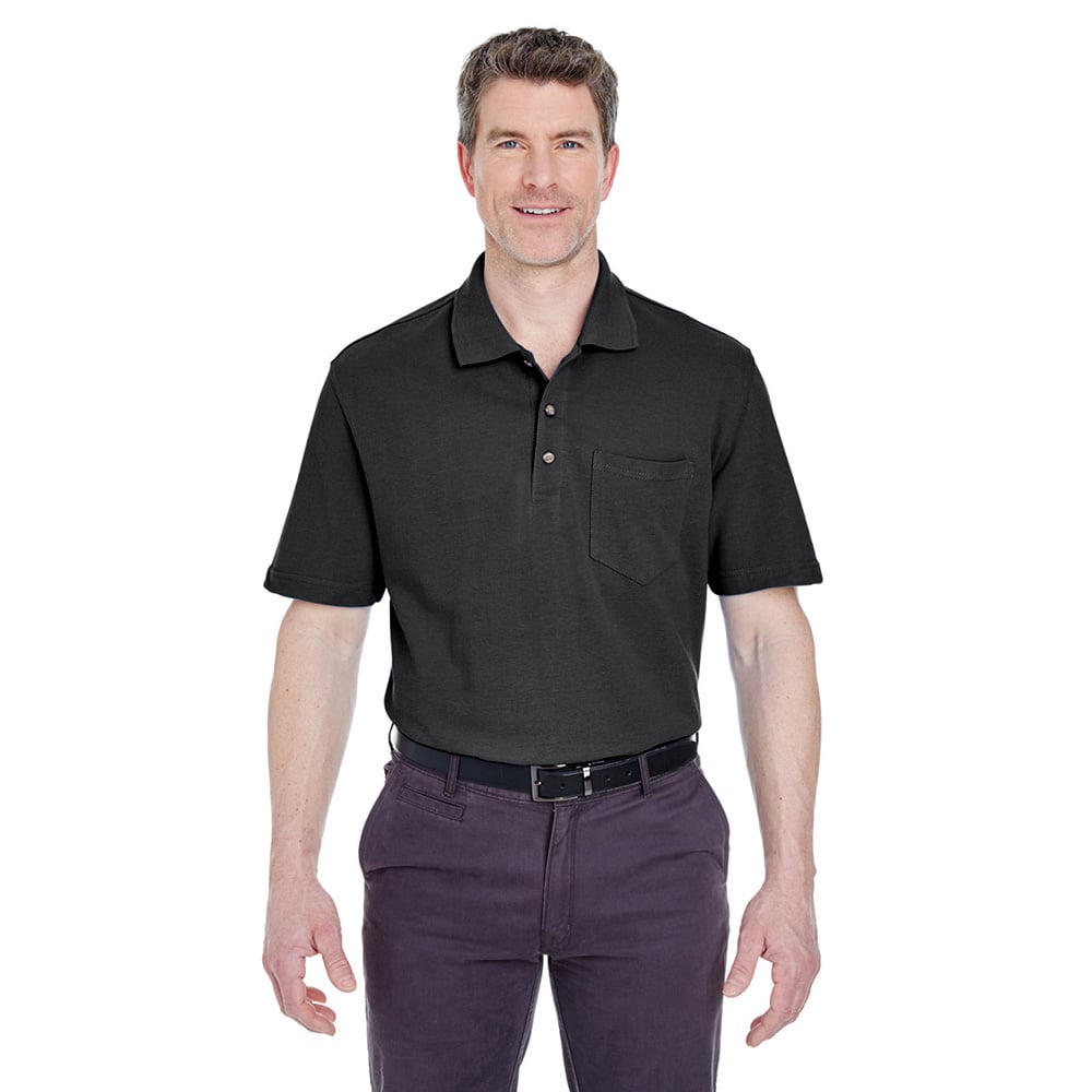 UltraClub 8534 Men's  Classic Piqué Polo with® Pocket