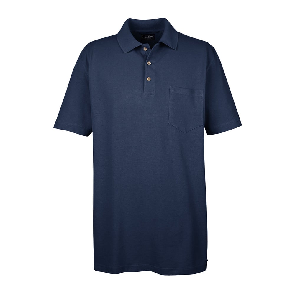 UltraClub 8534 Men's  Classic Piqué Polo with Pocket