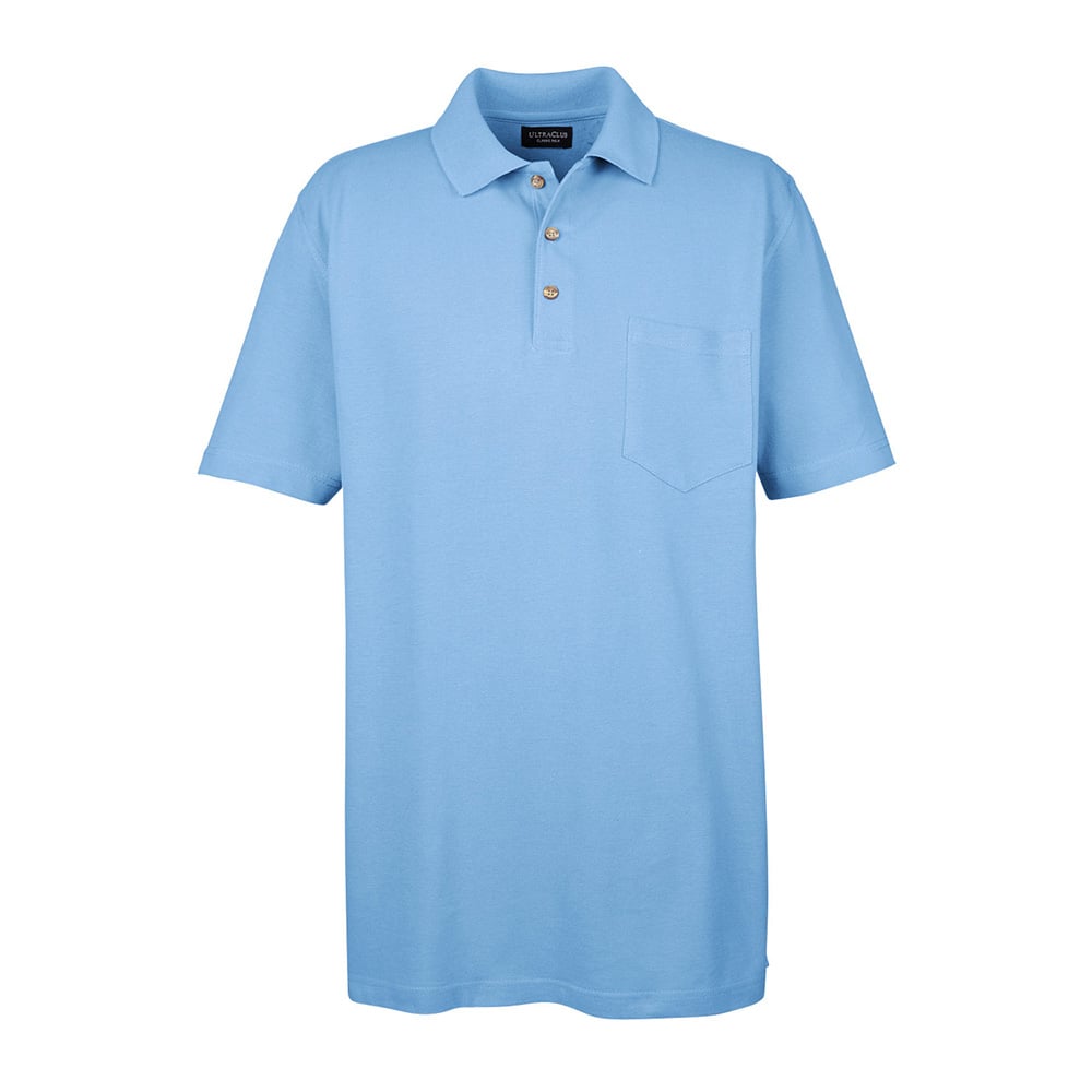 UltraClub 8534 Men's  Classic Piqué Polo with Pocket