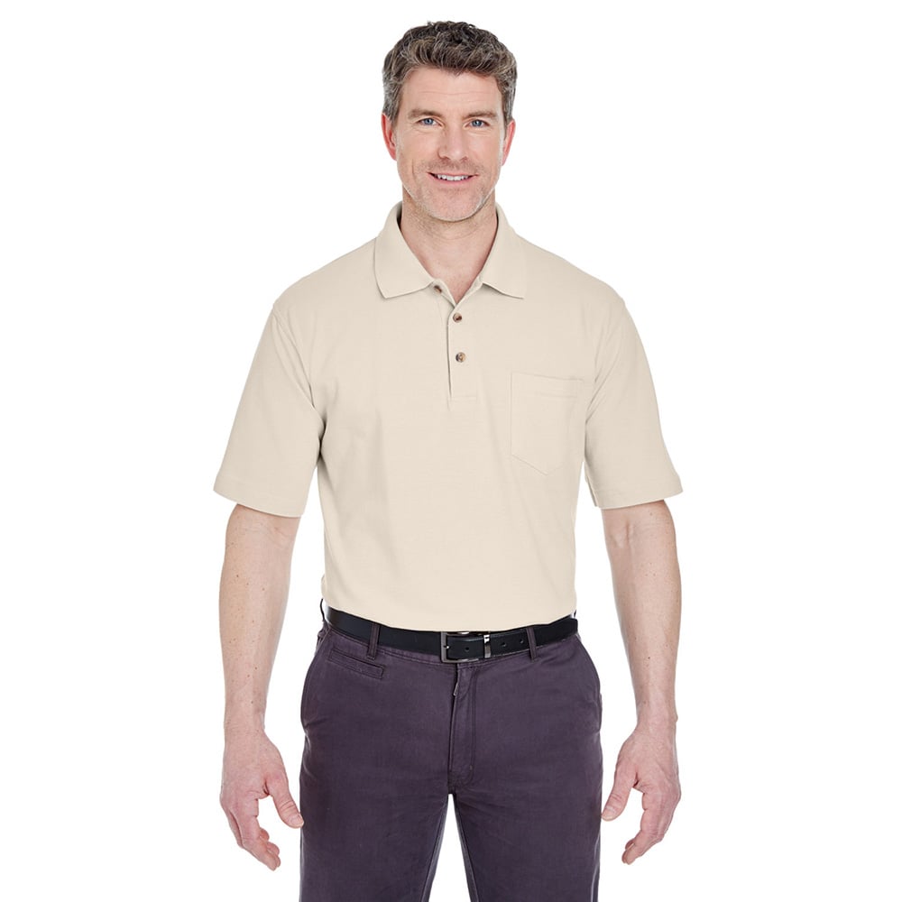 UltraClub 8534 Men's  Classic Piqué Polo with Pocket