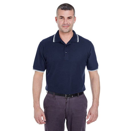 UltraClub 8545 Men's Whisper Piqué® Polo with Tipped Collar and Cuffs
