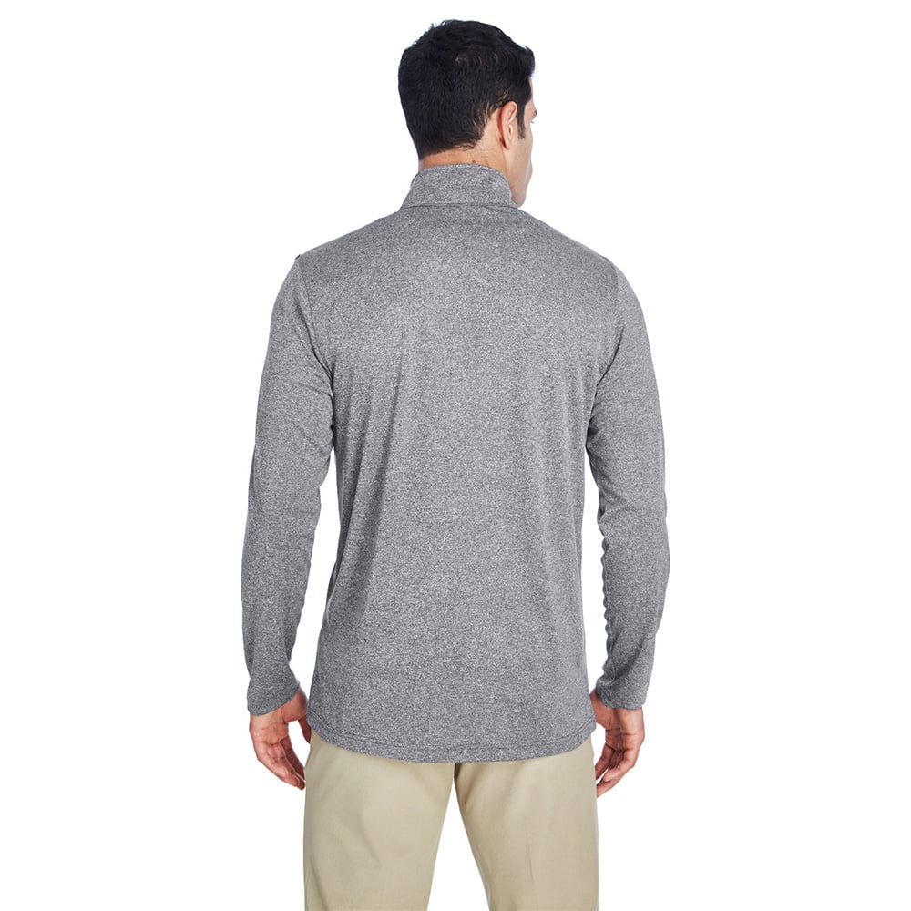 UltraClub Cool & Dry 8618 Men's Heathered Performance Quarter-Zip