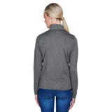 UltraClub Cool & Dry 8618W Ladies' Heathered Performance Quarter-Zip