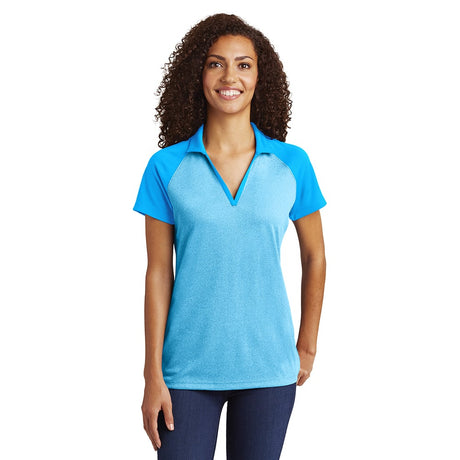 Sport-Tek LST641 PosiCharge Women's RacerMesh Heather Block Polo