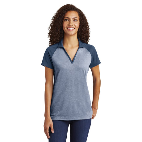 Sport-Tek LST641 PosiCharge Women's RacerMesh Heather Block Polo