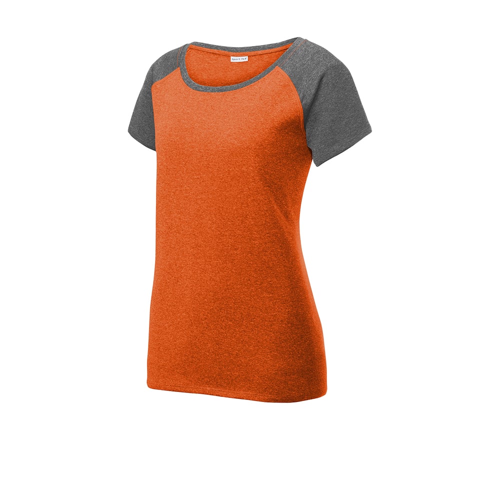 Sport-Tek LST362 Women's Two Tone Heather Contender Scoop Neck Tee