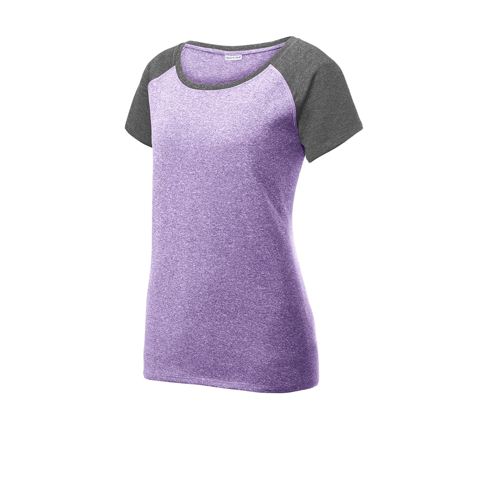 Sport-Tek LST362 Women's Two Tone Heather Contender Scoop Neck Tee