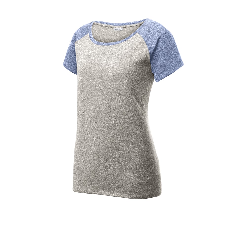 Sport-Tek LST362 Women's Two Tone Heather Contender Scoop Neck Tee