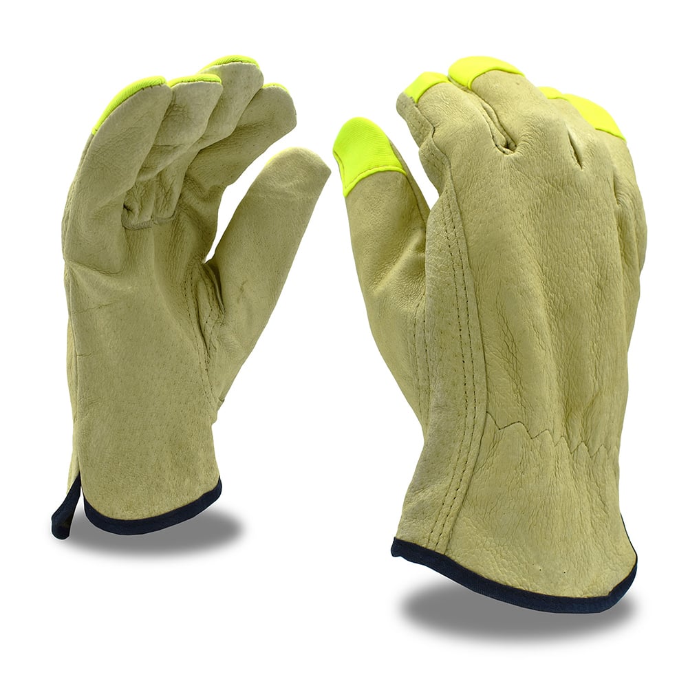 Cordova Unlined Select Pigskin Gloves with Hi Vis Fingertips, 1 dozen (12 pairs)