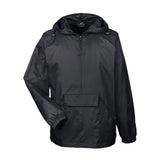 UltraClub 8925 Men's Pack-Away Quarter-Zip Hooded Pullover Jacket