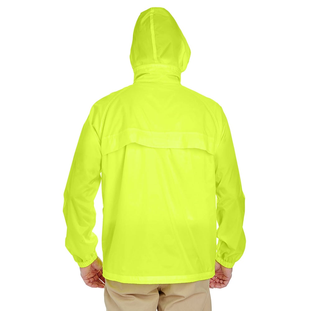 UltraClub 8929 Men's Full-Zip Hooded Pack-Away Jacket