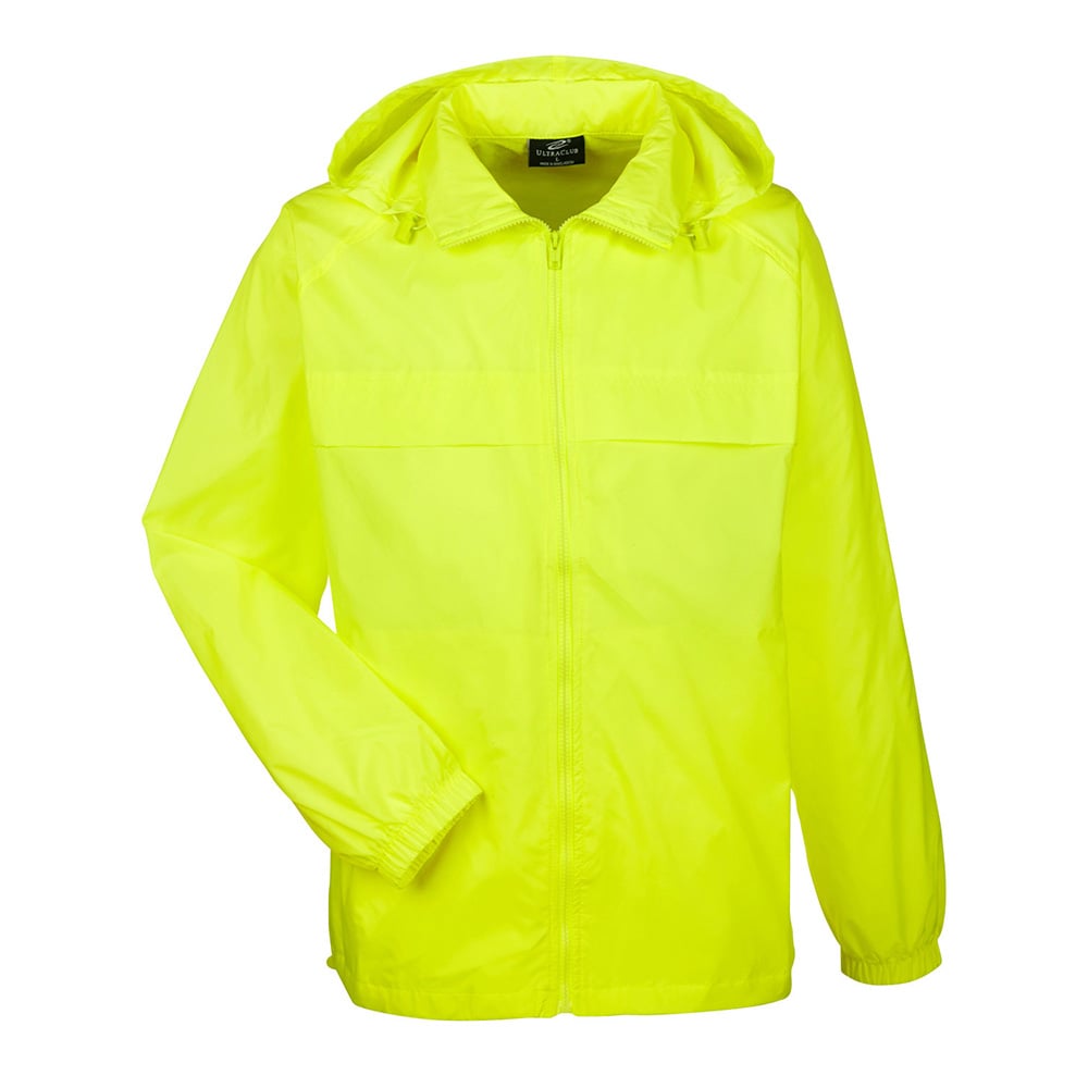 UltraClub 8929 Men's Full-Zip Hooded Pack-Away Jacket