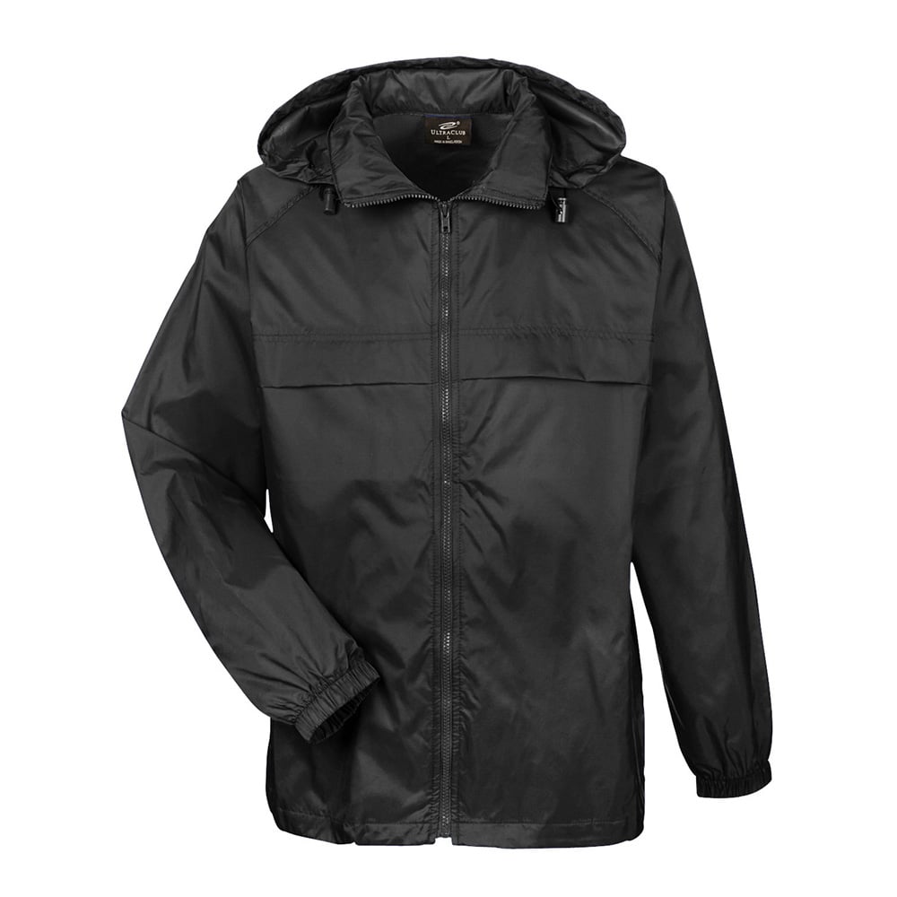 UltraClub 8929 Men's Full-Zip Hooded Pack-Away Jacket