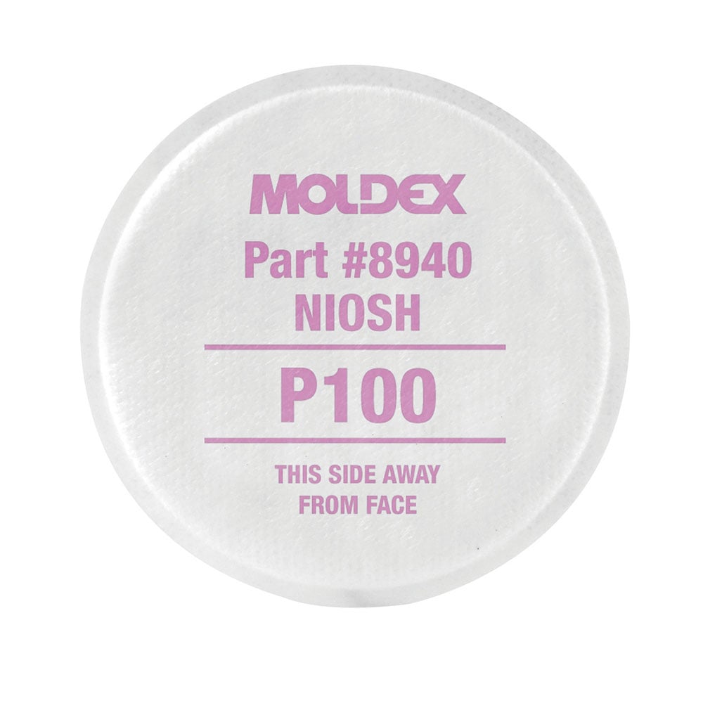 Moldex P100 Particulate Filter Disk 8940 for 8000 Half Mask Respirator, 1 pair