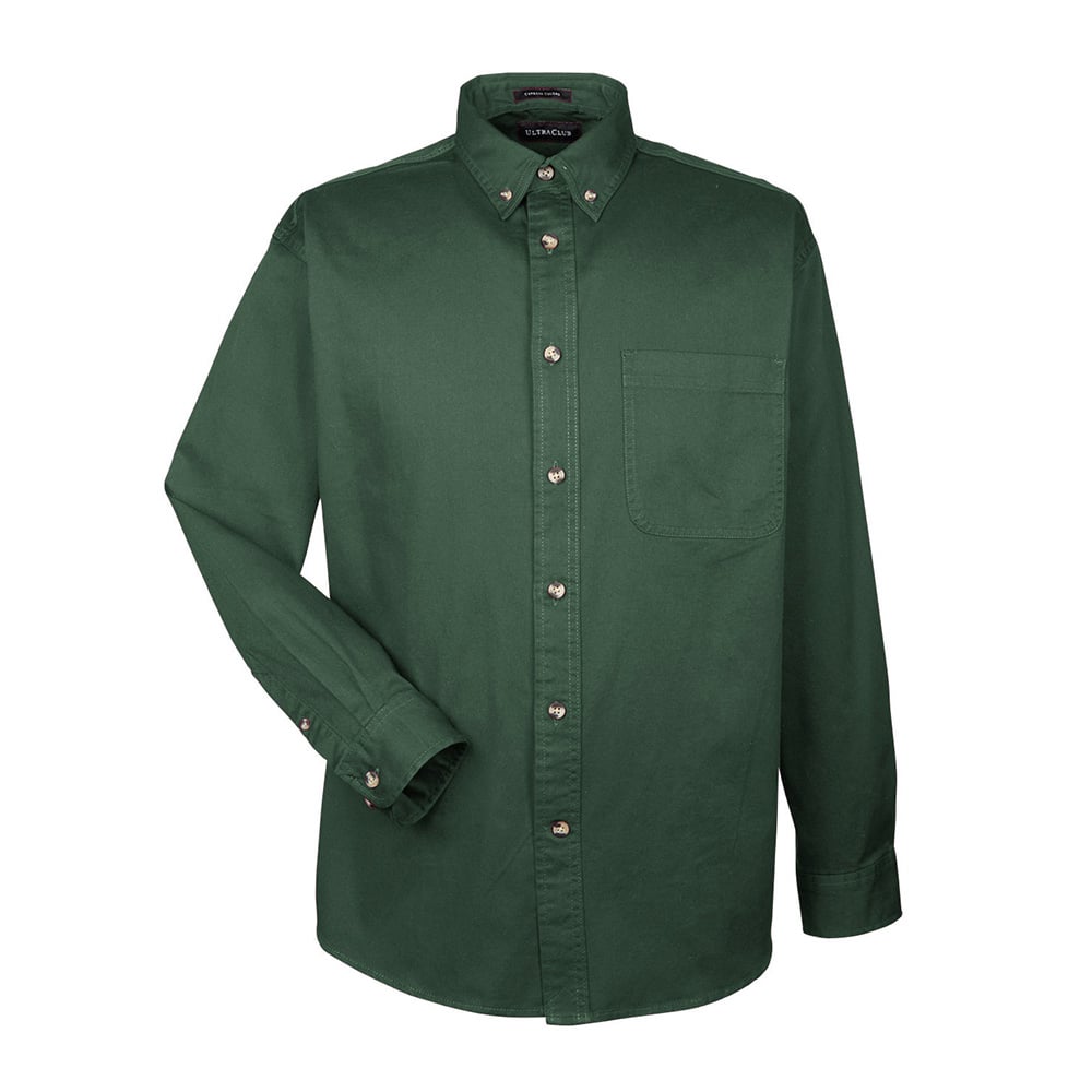 UltraClub 8960C Cypress Long-Sleeve Twill Shirt with Pocket