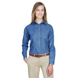 UltraClub 8966 Ladies' Long Sleeve Cypress Denim Shirt