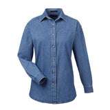 UltraClub 8966 Ladies' Long Sleeve Cypress Denim Shirt