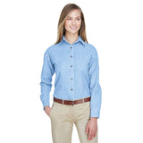 UltraClub 8966 Ladies' Long Sleeve Cypress Denim Shirt