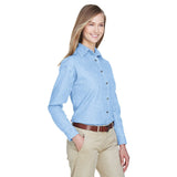 UltraClub 8966 Ladies' Long Sleeve Cypress Denim Shirt