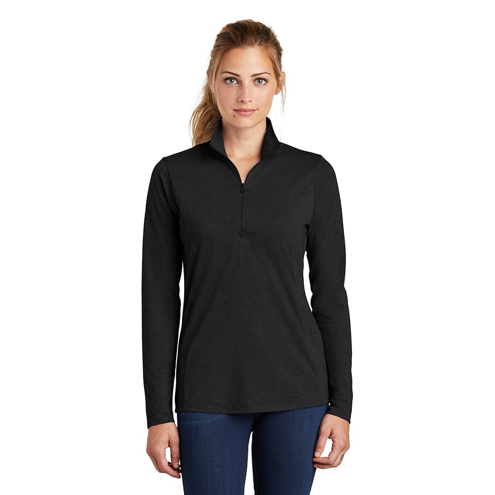 Sport-Tek LST407 PosiCharge Women's Tri-Blend Quarter-Zip Pullover