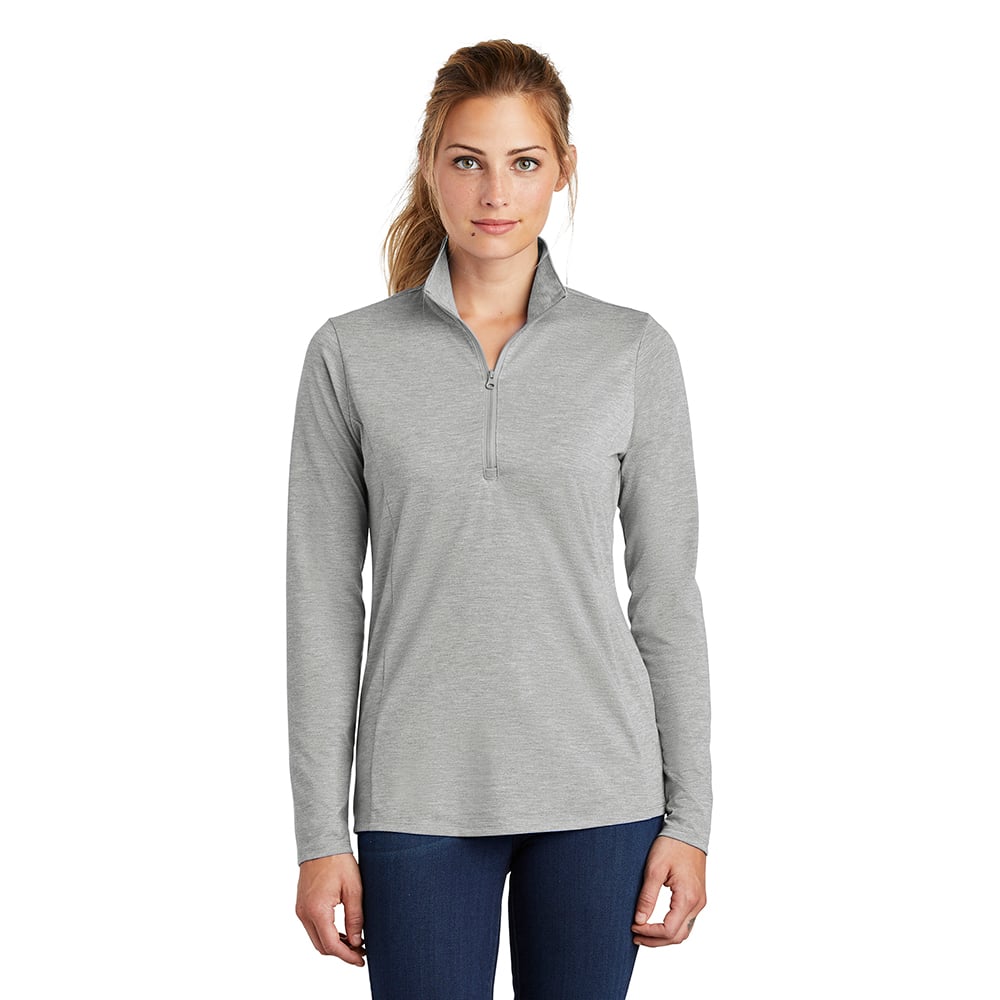 Sport-Tek LST407 PosiCharge Women's Tri-Blend Quarter-Zip Pullover