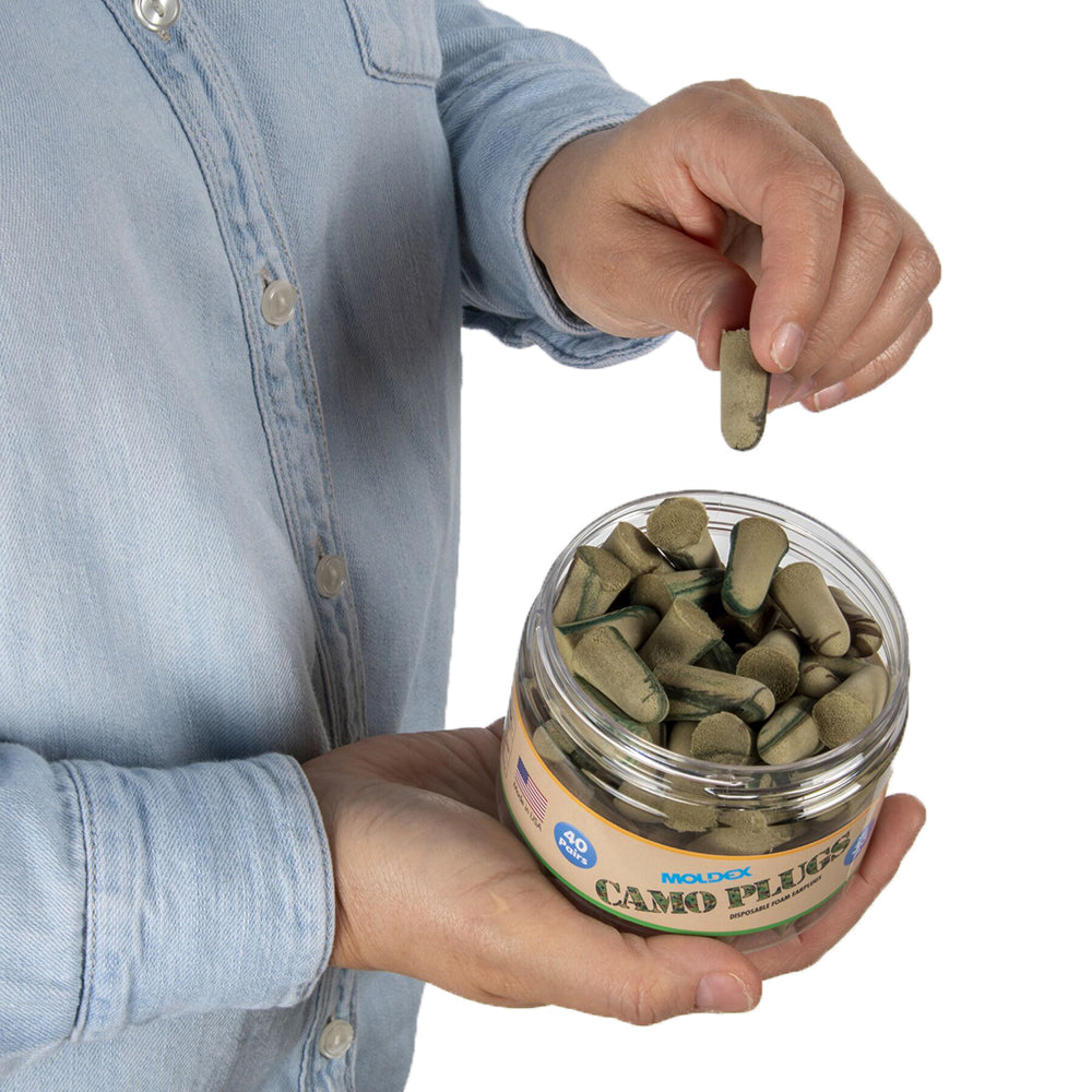 Moldex 6685 Camo Plugs Uncorded Disposable Earplugs, 1 jar (40 pairs)