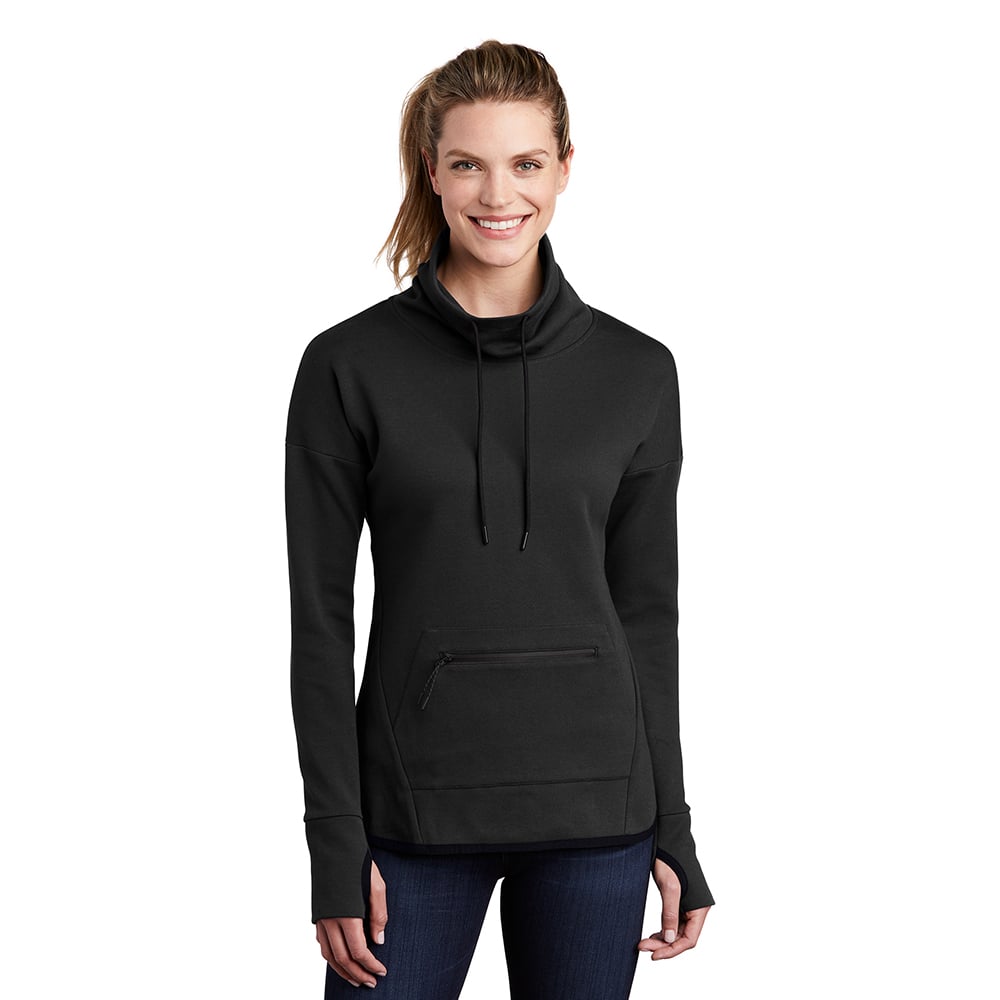 Sport-Tek LST280 Women's Triumph Cowl Neck Pullover with Thumbhole