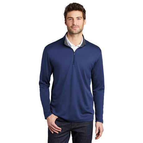 Port Authority K584 Silk Touch Two-Tone Performance 1/4 Zip Sweatshirt