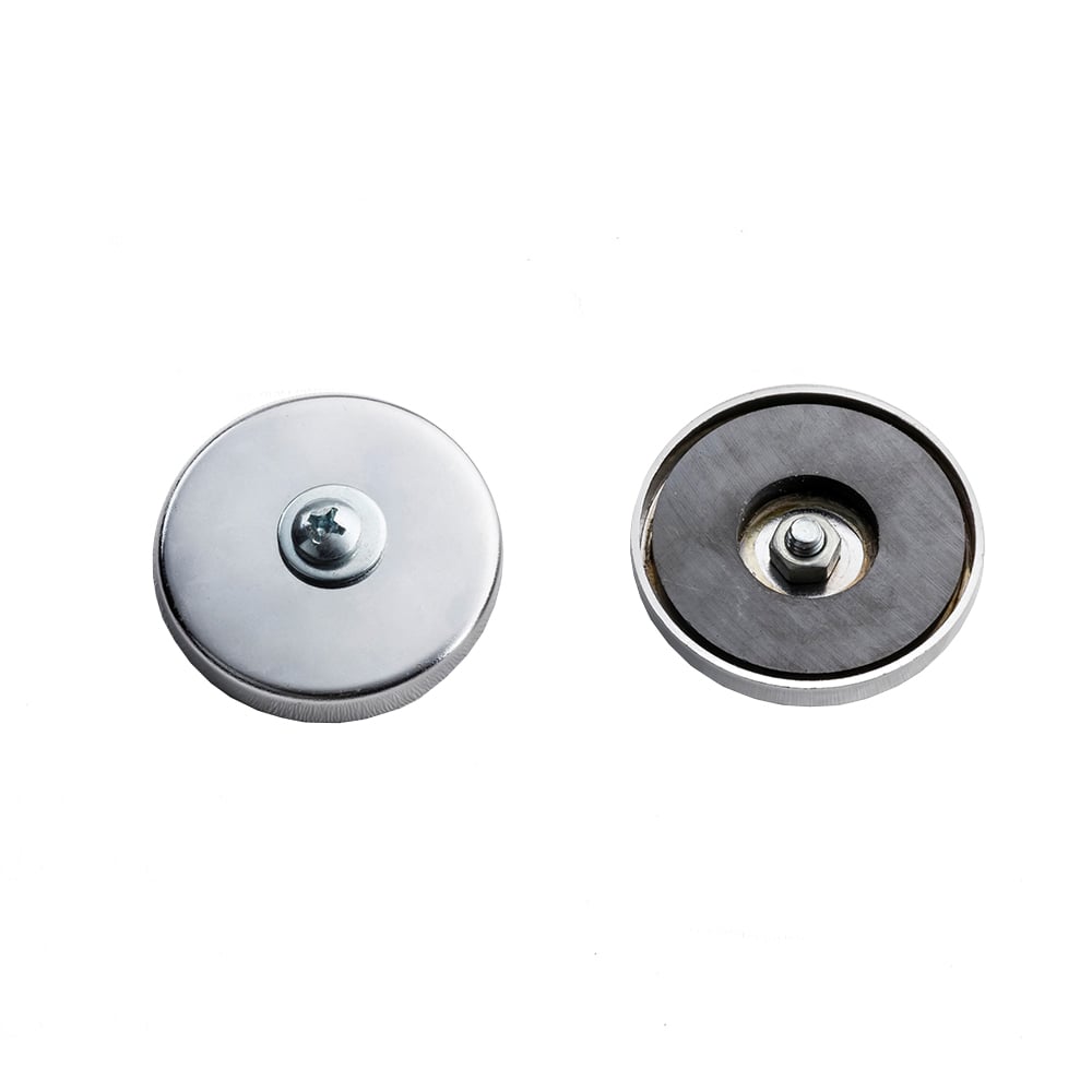 50-60lb Pull Test Magnet with Screw, Bolt, and Washers, 1 pair